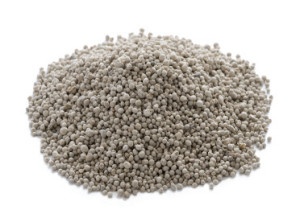 growmore fertiliser in a heap on a white background